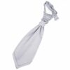 Silver Plain Satin Pre-Tied Wedding Cravat for Boys