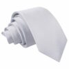 Silver Plain Satin Regular Tie for Boys