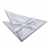 Silver Plain Satin Bow Tie and Pocket Square Set