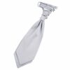 Silver Plain Satin Pre-Tied Wedding Cravat
