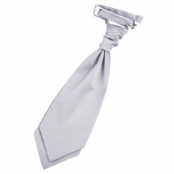 Silver Plain Satin Pre-Tied Wedding Cravat Silver Plain Satin Pre-Tied Wedding Cravat