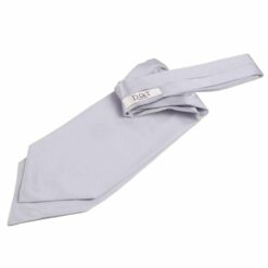 Silver Plain Satin Self-Tie Wedding Cravat Silver Plain Satin Self-Tie Wedding Cravat