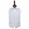 Silver Plain Satin Wedding Waistcoat and Bow Tie Set