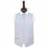 Silver Plain Satin Wedding Waistcoat and Tie Set