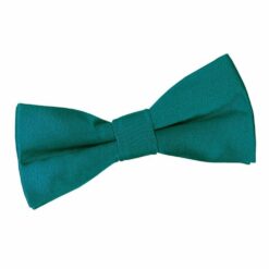 Teal Plain Satin Pre-Tied Bow Tie for Boys Teal Plain Satin Pre-Tied Bow Tie for Boys