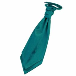 Teal Plain Satin Pre-Tied Wedding Cravat Teal Plain Satin Pre-Tied Wedding Cravat