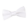White Plain Satin Pre-Tied Bow Tie for Boys