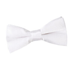 White Plain Satin Pre-Tied Bow Tie for Boys White Plain Satin Pre-Tied Bow Tie for Boys