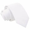 White Plain Satin Regular Tie for Boys