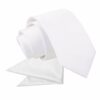 White Plain Satin Tie and Pocket Square Set for Boys