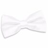White Plain Satin Pre-Tied Bow Tie