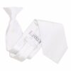 White Plain Satin Clip On Tie