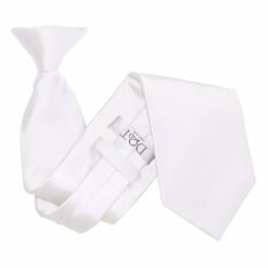 White Plain Satin Clip On Tie White Plain Satin Clip On Tie