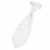 White Plain Satin Pre-Tied Wedding Cravat