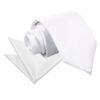 White Plain Satin Tie and Pocket Square Set