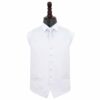 White Plain Satin Wedding Waistcoat and Tie Set