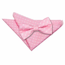 Pink Polka Dot Classic Bow Tie and Pocket Square Set Pink Polka Dot Classic Bow Tie and Pocket Square Set