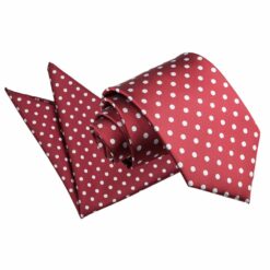 Burgundy Polka Dot Classic Tie and Pocket Square Set Burgundy Polka Dot Classic Tie and Pocket Square Set