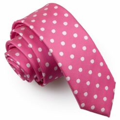 Hot Pink Polka Dot Classic Skinny Tie Hot Pink Polka Dot Classic Skinny Tie