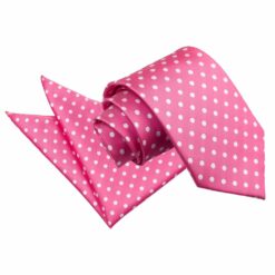 Hot Pink Polka Dot Classic Tie and Pocket Square Set Hot Pink Polka Dot Classic Tie and Pocket Square Set