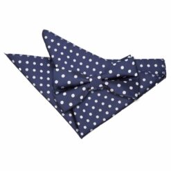 Navy Blue Polka Dot Classic Bow Tie and Pocket Square Set Navy Blue Polka Dot Classic Bow Tie and Pocket Square Set