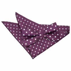 Purple Polka Dot Classic Bow Tie and Pocket Square Set Purple Polka Dot Classic Bow Tie and Pocket Square Set