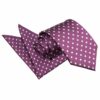 Purple Polka Dot Classic Tie and Pocket Square Set