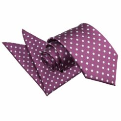Purple Polka Dot Classic Tie and Pocket Square Set Purple Polka Dot Classic Tie and Pocket Square Set