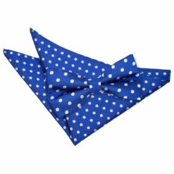 Royal Blue Polka Dot Classic Bow Tie and Pocket Square Set Royal Blue Polka Dot Classic Bow Tie and Pocket Square Set