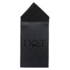 Black Plain Satin Pre-Folded Pocket Square One Peak