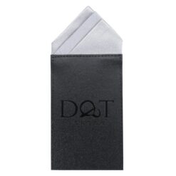 Silver Plain Satin Pre-Folded Pocket Square One Peak