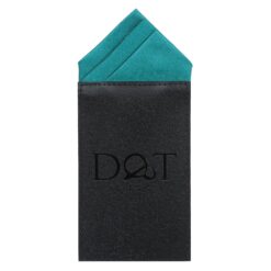 Teal Plain Satin Pre-Folded Pocket Square One Peak
