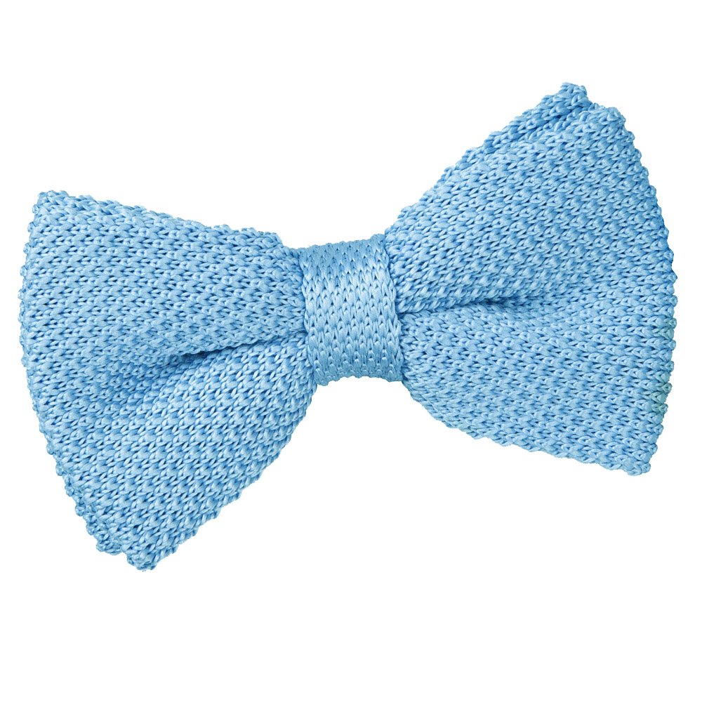 Men's Knitted Baby Blue Bow Tie