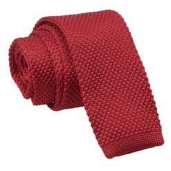 Burgundy Knitted Skinny Tie Burgundy Knitted Skinny Tie