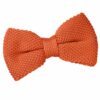 Burnt Orange Knit Knitted Pre-Tied Bow Tie