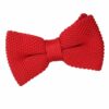 Crimson Red Knit Knitted Pre-Tied Bow Tie