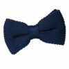Navy Blue Knit Knitted Pre-Tied Bow Tie