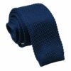 Navy Blue Knitted Skinny Tie