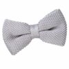Silver Knit Knitted Pre-Tied Bow Tie
