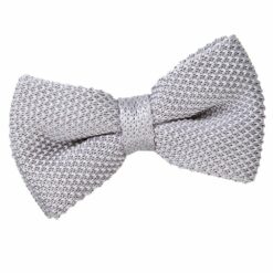Silver Knit Knitted Pre-Tied Bow Tie Silver Knit Knitted Pre-Tied Bow Tie