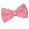Strawberry Pink Knit Knitted Pre-Tied Bow Tie