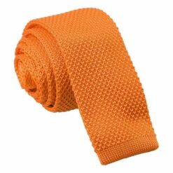 Tangerine Knitted Skinny Tie Tangerine Knitted Skinny Tie