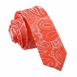 Burnt Orange Paisley Skinny Tie Burnt Orange Paisley Skinny Tie