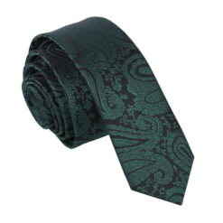 Emerald Green Paisley Skinny Tie Emerald Green Paisley Skinny Tie