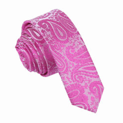 Fuchsia Pink Paisley Skinny Tie Fuchsia Pink Paisley Skinny Tie