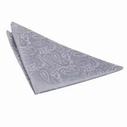 Silver Paisley Pocket Square Silver Paisley Pocket Square