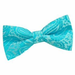Turquoise Paisley Pre-Tied Bow Tie Turquoise Paisley Pre-Tied Bow Tie