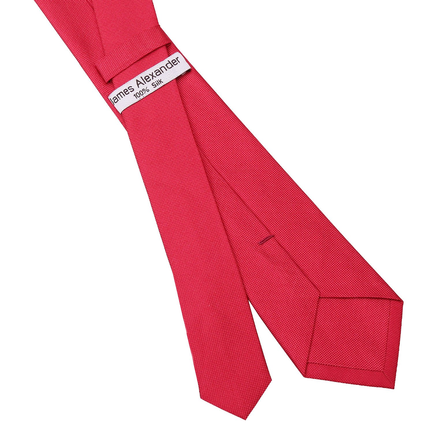 Strawberry Red Plain Silk Slim Tie