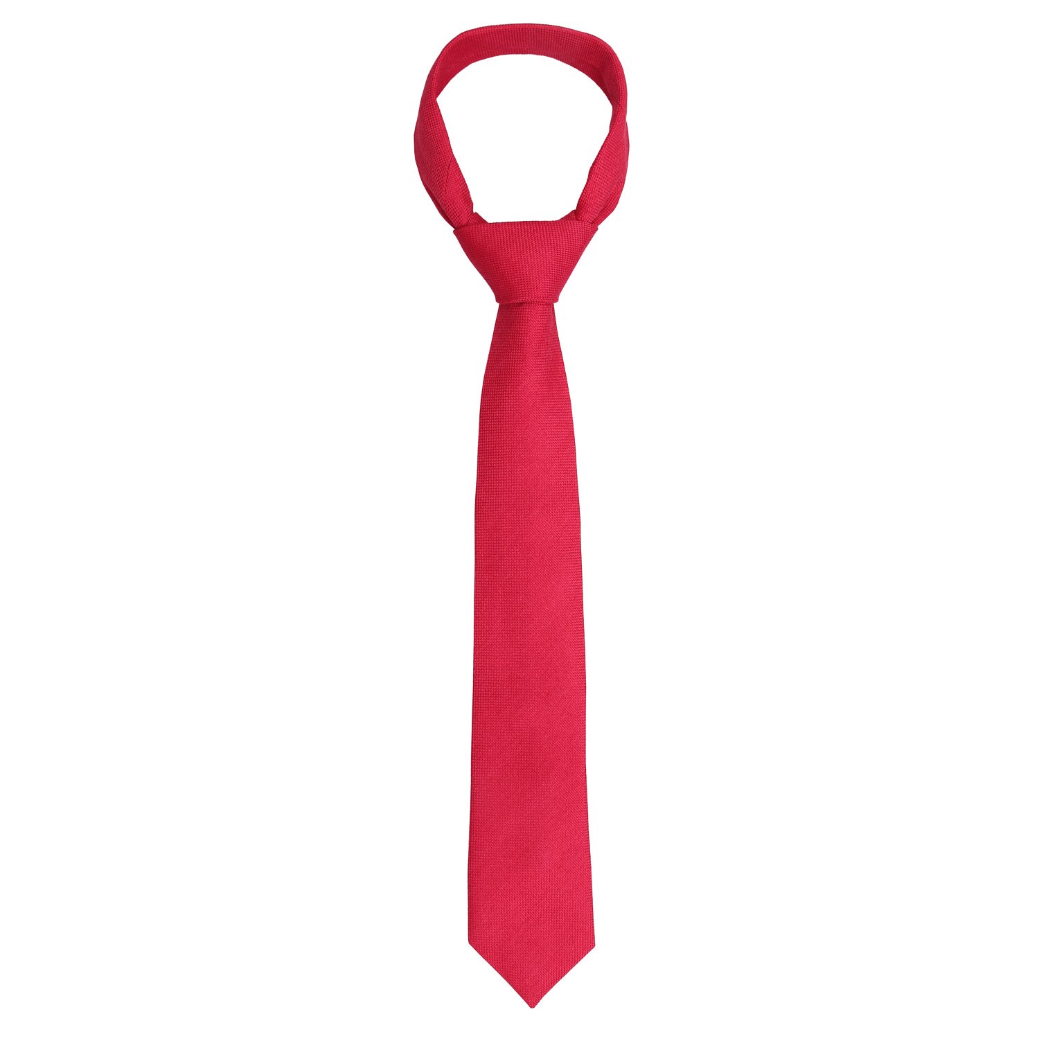 Strawberry Red Plain Silk Slim Tie