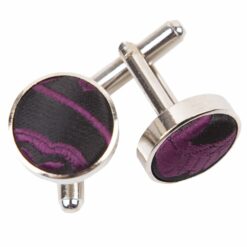 Black and Purple Floral Cufflinks